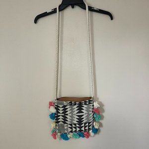 Roxy tasseled Pom Pom crossbody